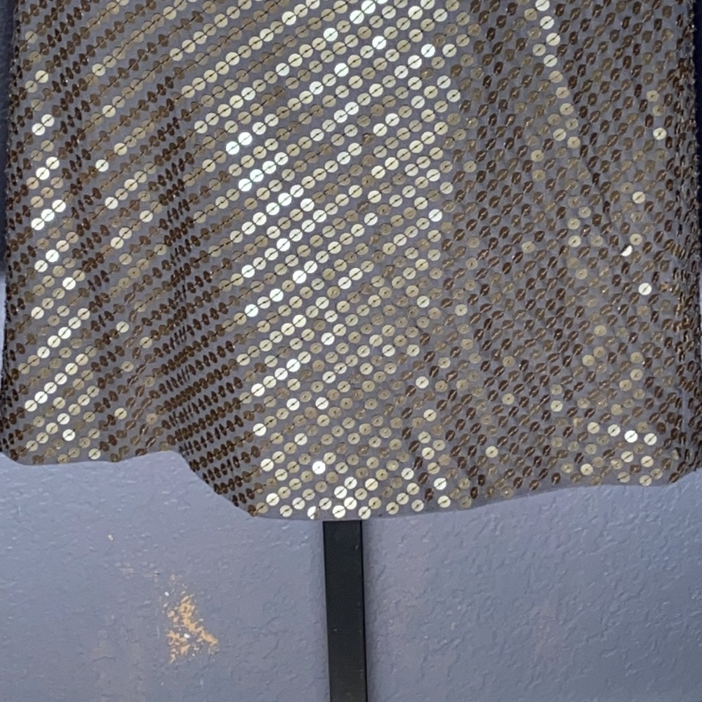KENNETH COLE NY - NWT - sequin olive mini skirt, zipper - 12 - Picture 4 of 16
